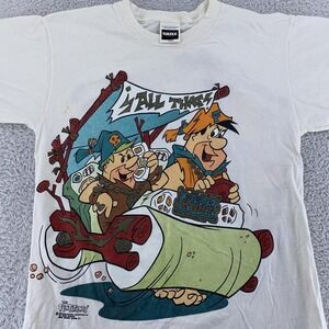 Vintage Flintstones All That Hip‎ Hop Shirt M/L Rap Cartoon Barney Fred 90s